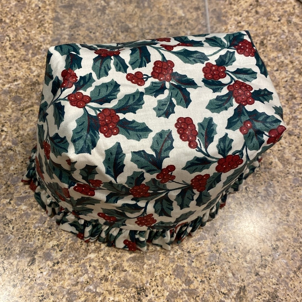 5 Longaberger Traditional Holly Fabric Basket Liners Possibly For Thyme, Bread - Picture 9 of 17